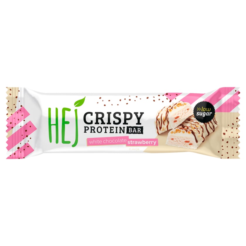 HEJ Crispy Protein Bar White Chocolate Strawberry 45g